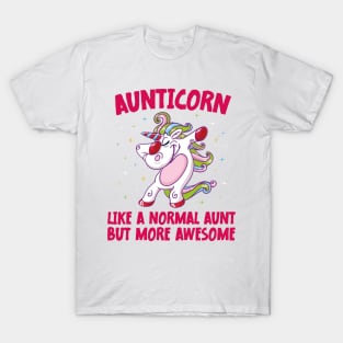 Aunticorn Like A Normal Aunt But More Awesome Dabbing Unicorn T-Shirt